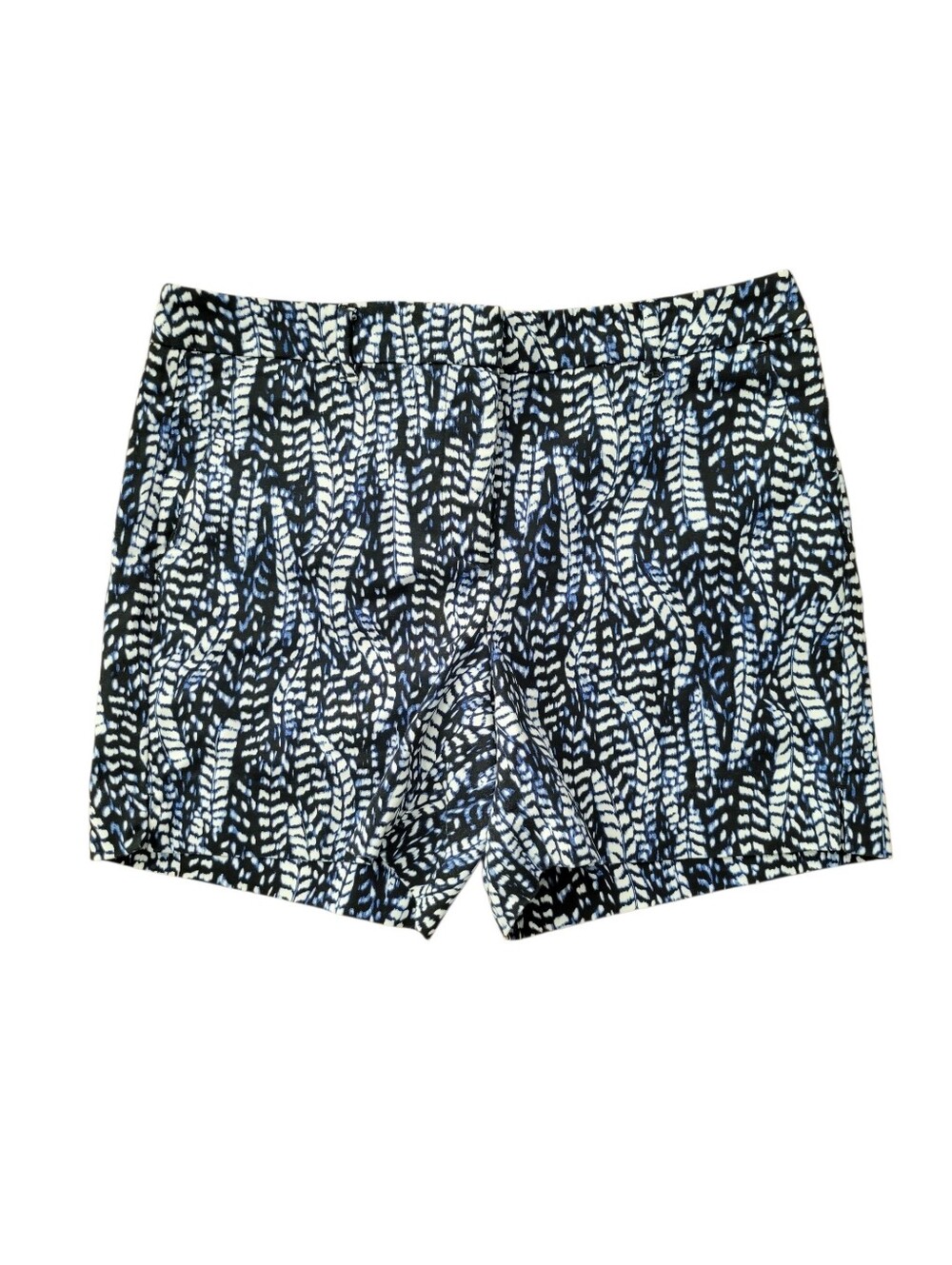 White House Black Market Blue and Black Patterned Shorts Size 2